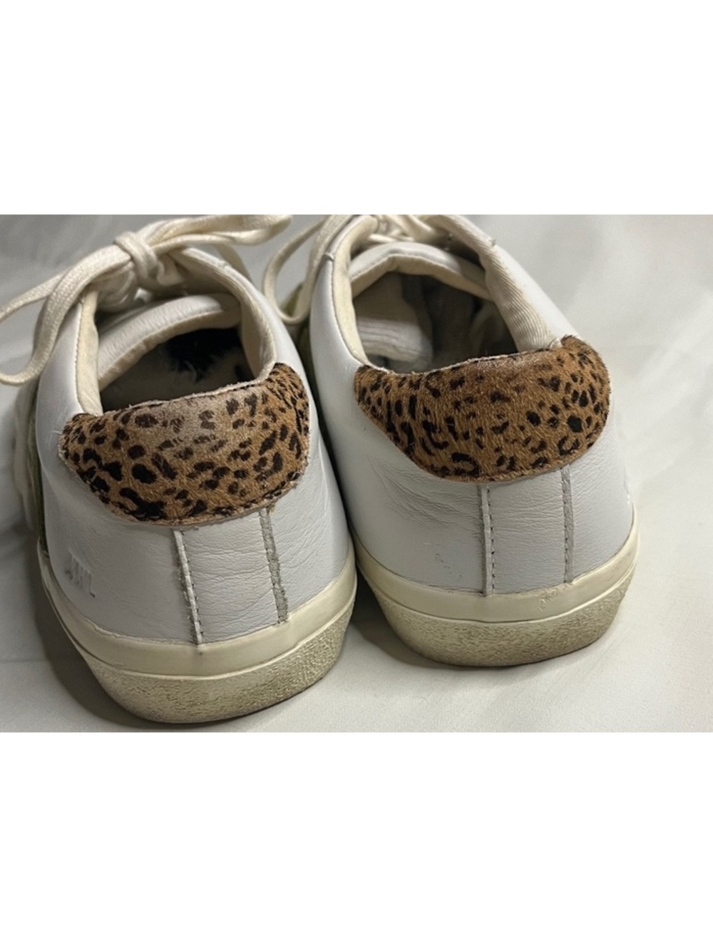 Madewell Sidewalk Low Top Leather Sneakers Leopard Calf Hair White Sz 9.5 / M 8 - Picture 10 of 11